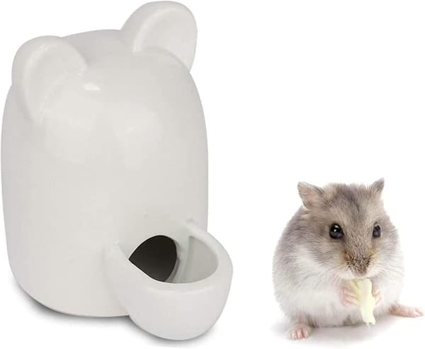 Keramisk hamsterflaske, hamsterfoder skål, keramisk hamster vand