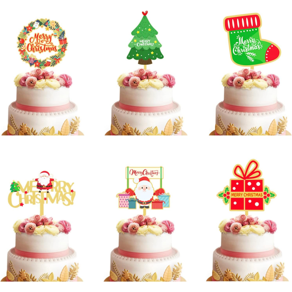 6 Christmas Cake Toppers för Christmas Cake Toppers, Christmas Ca