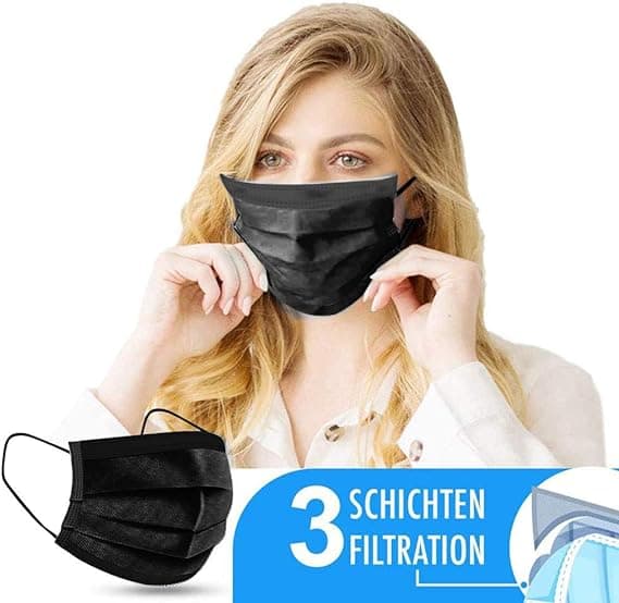 100 stk. Multicolor engangsansigtsmasker - Åndbar - Elasti