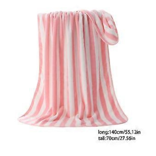 Sammet Badhandduk Handduk För Vuxna Daglig Användning Hemma Absorberande Torr Hårhandduk Som Inte Hårar Strandhandduk Randigt Mönstrad Badhandduk Pink
