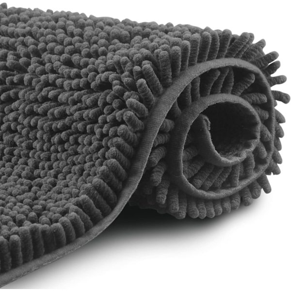 Chenille Mikrofiber Shag Sklisikker Badematte 50X80cm, Maskinvaskbar