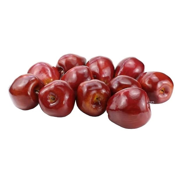 5 st konstgjorda äpplen falska frukter röda läckra äpplen för dekoration, dekorativ frukt, faux stora röda äpplen