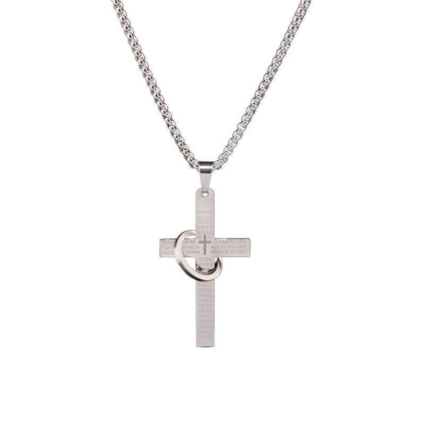 Cross Ring Necklace Men's Fashion Simple Versatile Trampody Titan