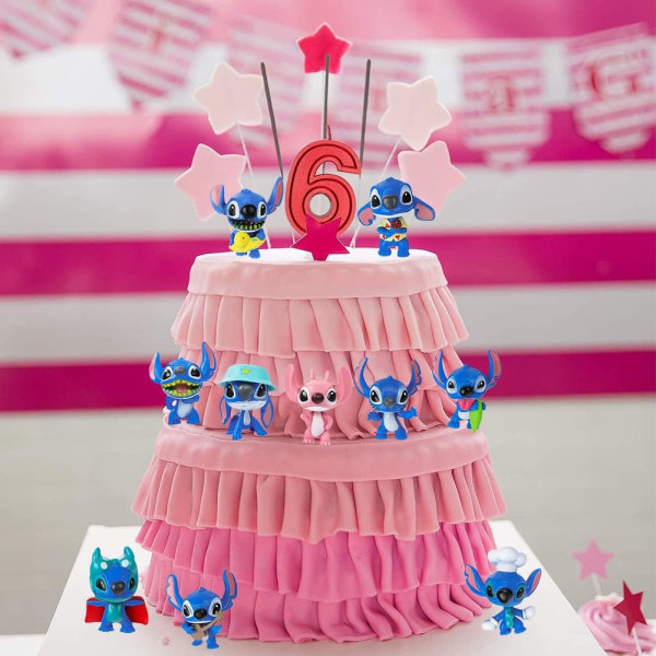 10 st söta Stitch Q-version animerade modellleksaker