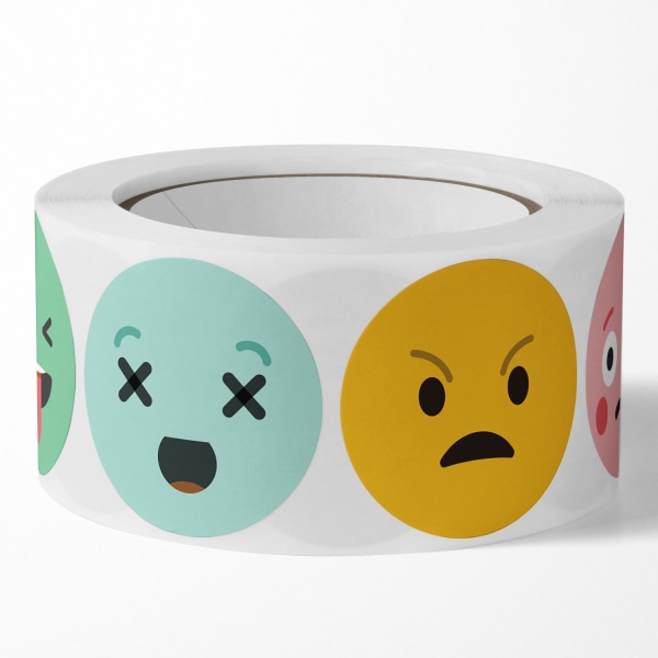 500 st Klistermärken med förseglade tema - Tecknad Emoji, Gift Tag Stickers