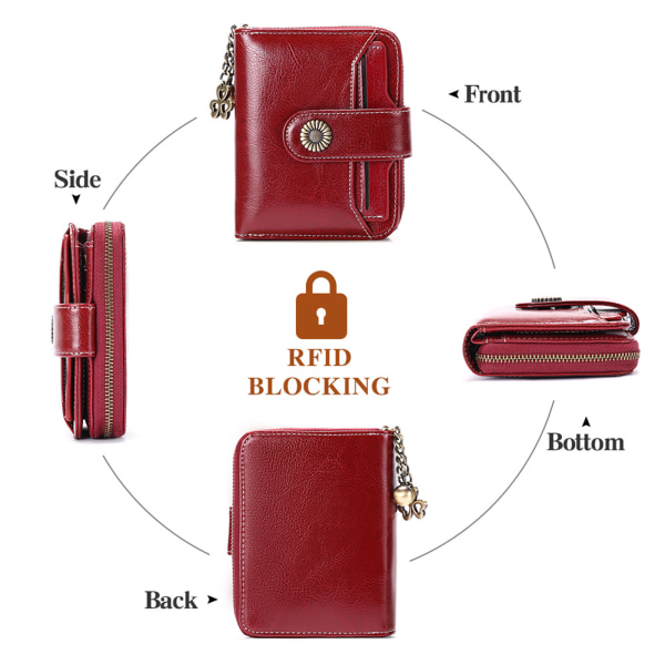 Damplånbok i läder, liten bifold, liten damplånbok
