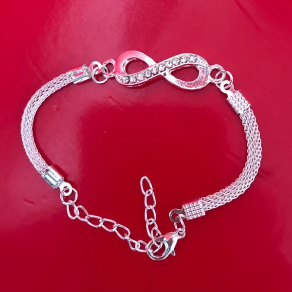 Rhinestone Infinity Armbånd Menn Kvinner Smykker 8 Nummer Anheng C