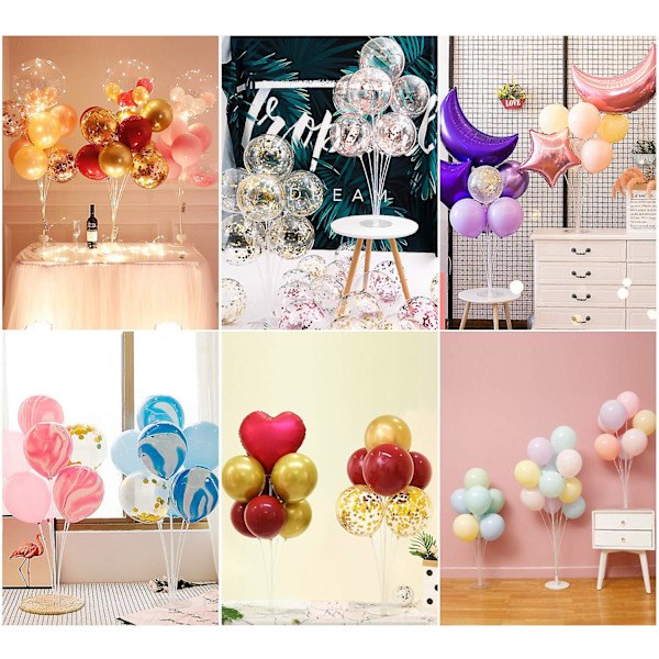 Ballon Stand, Funvce 4stk 28 tommer bordballon stand kit med klare ballonpinde, ballonkop, ballonstang og base