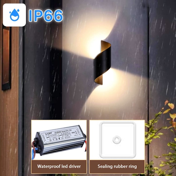 10W ulkoseinävalaisin LED vedenpitävä IP66 moderni alumiini ulkoseinävalaisin