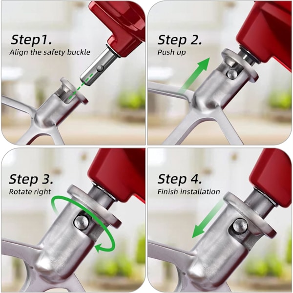 Rustfrit fladpisker-tilbehør til KitchenAid 5 & 6-quart