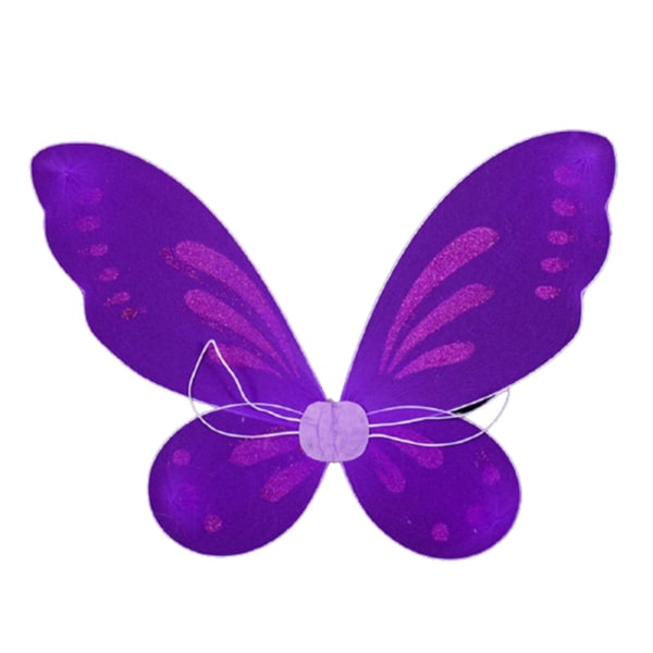 Fairy Genie Wings Costume Toddler Dress Up Butterfly Shaped Wings With Elastic String For Girls（Purple）