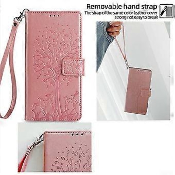 Til Oppo Reno13 F 5G/4G Etui PU Læder Wallet Telefon Cover Træ Hjort Præget