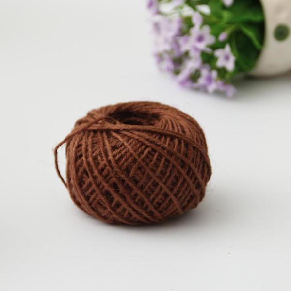 2 kpl Jute-lankaa 50m Jute-narua 3-säikeinen 2mm paksuus Jute-köysi Koristeluun Puutarhaan Kukkakauppaan DIY-taiteeseen Niputtamiseen käsitöihin (Ruskea)