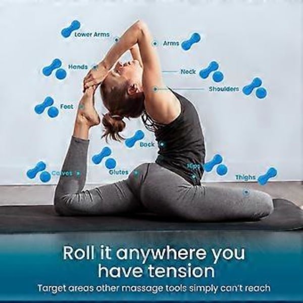 Hard piggete massasjeballrullesett - Perfekt for plantar fasciitt, triggerpunkt, dypvev, myofascial frigjøring