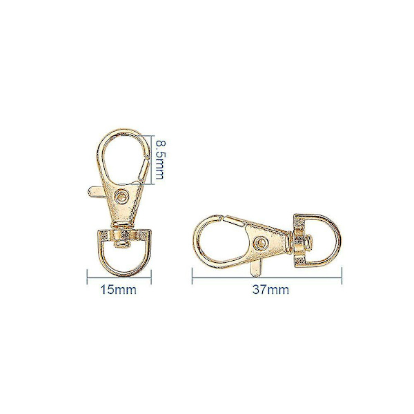 100 stk. Alloy Swivel Lobster Claw Spænder Lanyard Clips Swivel Snap Hooks til nøgle split ring, blandet farve