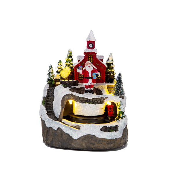 Plastic Christmas Village Luminous Music Snowy House for Elde