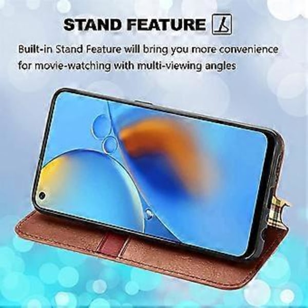 Plånboksfodral Kompatibelt med Samsung A52s 5G, Bokvikbart Flip Skyddsfodral med Ställ Kortplats Magnetisk Stängning för Galaxy A52 5G (Brun)