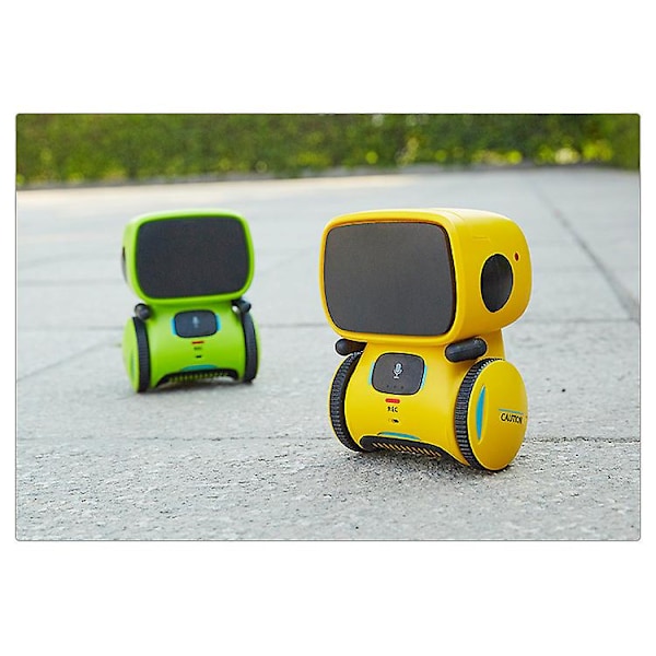 Børnerobot legetøj, interaktiv smart talende robot med stemmestyret touch sensor talegenkendelse, fødselsdagsgaver（Gul）