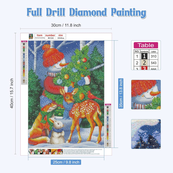Christmas Diamond Painting Kit, Snowman Diamond Painting Kit för