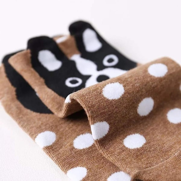 Fritidssockor 5 par strumpor med hundmotiv roliga djur kärlek mode
