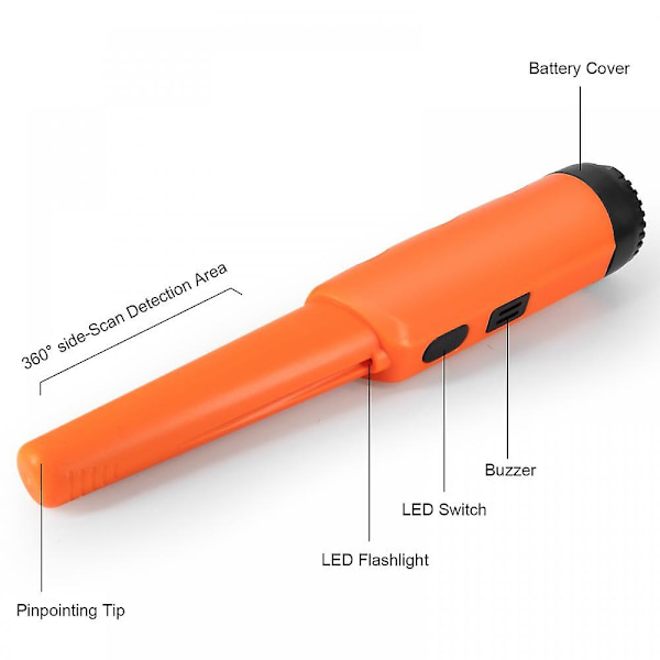 Bærbar Metaldetektor Pointer Pinpointing GP-pointer Håndholdt Metaldetektor Positioneringsstang Detektor IP68 Vandtæt Locator