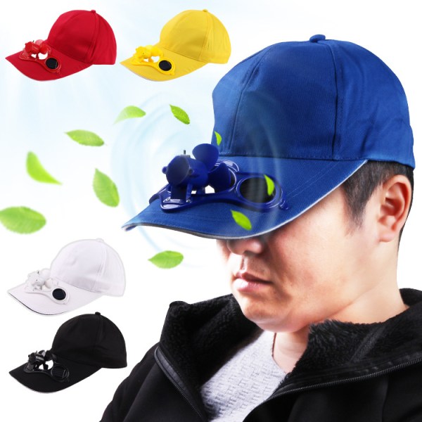 Fan Baseball Hat Solenergi Kølehat Husholdningsventilatorer Nyhed Suumer Baseball Cap(gul)