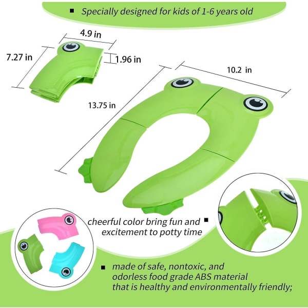 Foldable Potty Toilet Seat, Toilet Training Seats Portable Potty Travel Toddler Toilet Seat Pads For Baby Kids