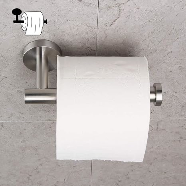 Toiletpapirholder til badeværelse i rustfrit stål SUS 304, vægmonteret toiletrulleholder med børstet finish
