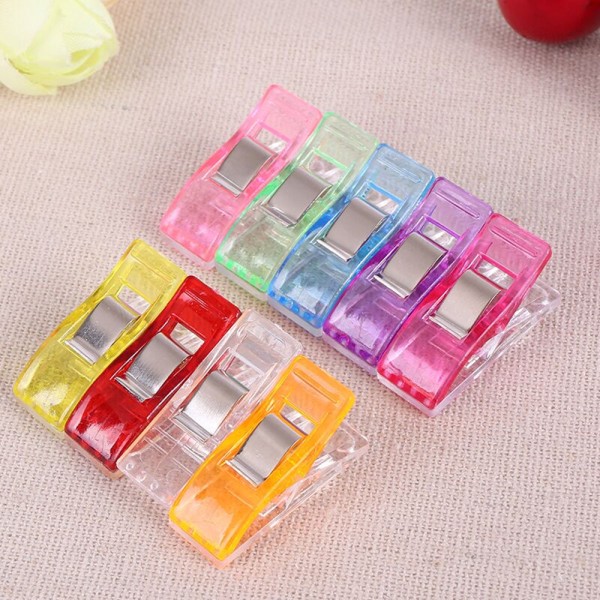 9 clips til at holde dyner DIY plastik clips 27 x 10 mm små multifunktionelle clips til madposer - forskellige farver