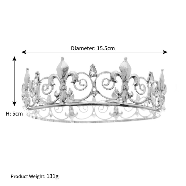 Medeltida kunglig krona tiara tiara kung krona kostymtillbehör Hai