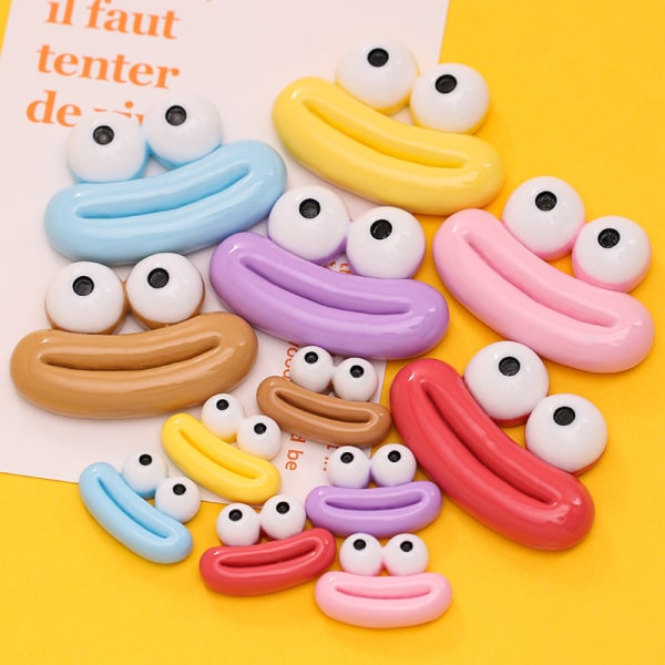 12 Pieces of Cute Big-Eyed Sausage Mouth DIY Handmade Materials