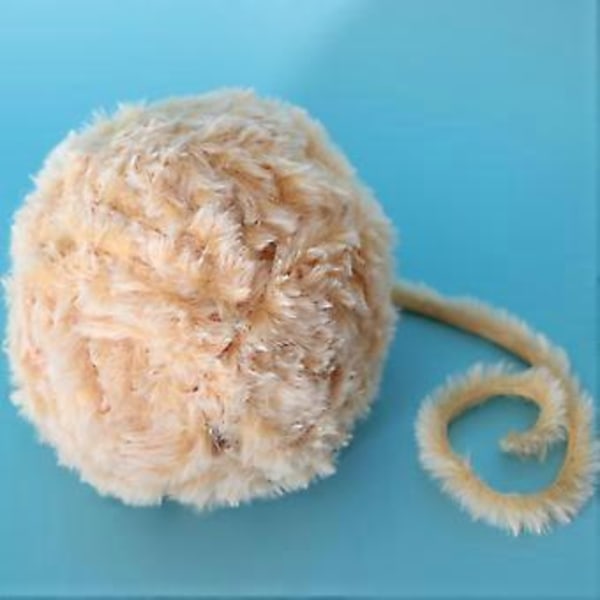 DIY Polyester Chunky för Stickning Roving Virkning 32 Meter/Härva Beige Beige