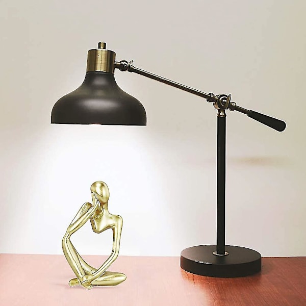 Tenkerstatue, Abstrakt Skulptur i Harpiks, Tenkermannstatue, Samleobjekter Kunst (gull, Venstre)