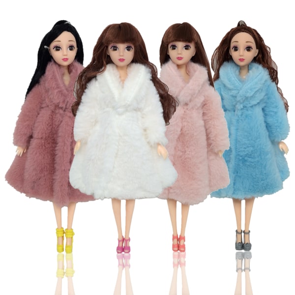 Barbie kostym de mode, 4 delar, 4 tillbehör puppée, pour les enfants de 3 à 16 ans, cadeau de Noël pour les enfants, cadeau d’anniversaire