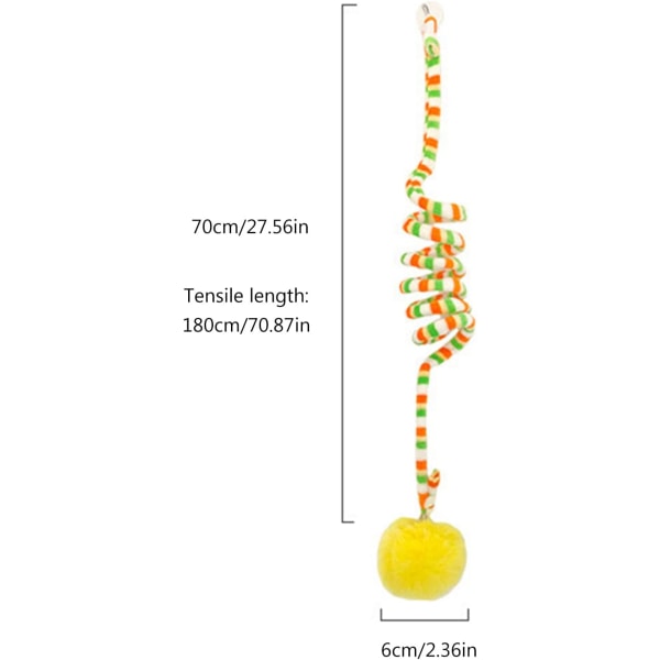Fjedrende kattelegetøj med pompon, let at hænge op
