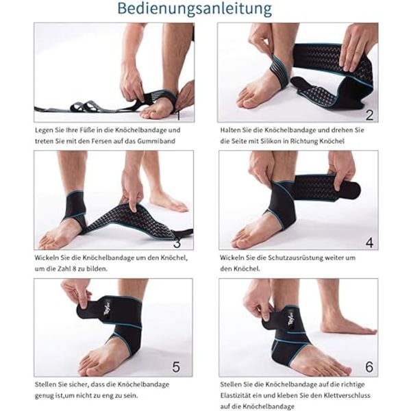 Blå Justerbar Ankelstøtte - Fleksibel Ankelbandage - Ultra Tynd Ankelstøtte til Løb - Fodbold Løb - Højre og Venstre Ankel