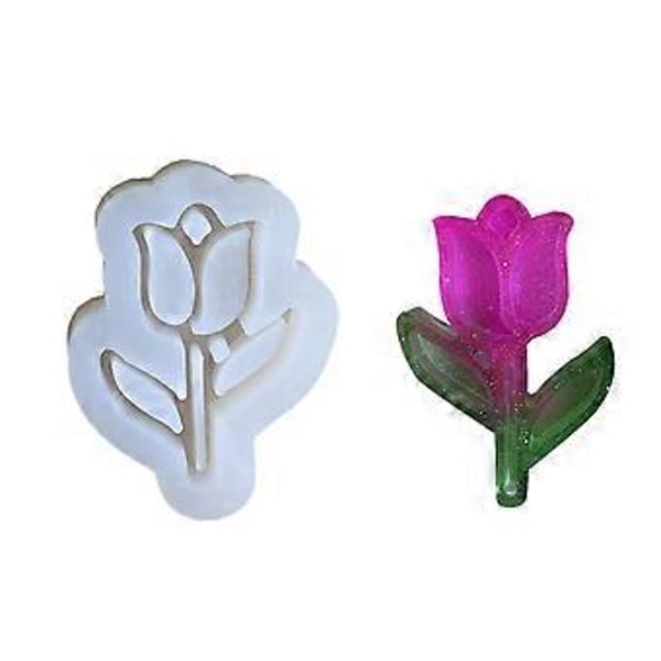 Tulpanblomma Ornament Kvicksand Silikonform Nyckelring Hänge Handgjord Dekorform Alla hjärtans dag Födelsedagspresent Smycken M