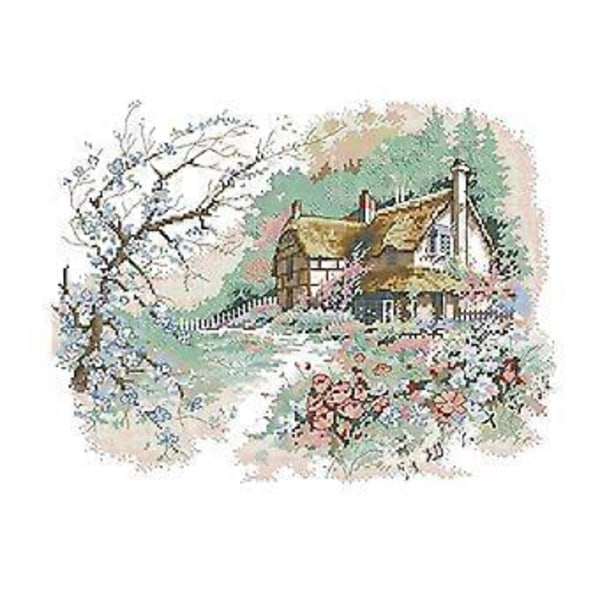 Landskapsbroderi med trykk for barn, 11CT Counted (14CT 44x34cm) 14CT 44x34cm