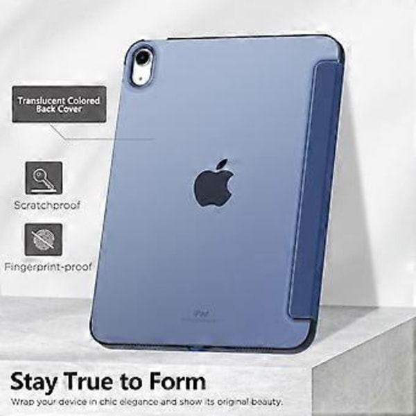 iPad 10:e generationen 10,9 tum 2022, Slim Stand skyddsfodral med hårt PC-genomskinligt bakstycke för iPad 10:e generationen 2022, Stöd för Touch ID, A