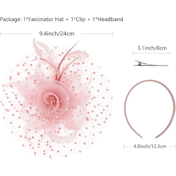 Kvinners Fascinators Hat Cocktail Party Tea Hodeplagg Blomst Mesh Organza Bånd Fjær på et Hodebånd