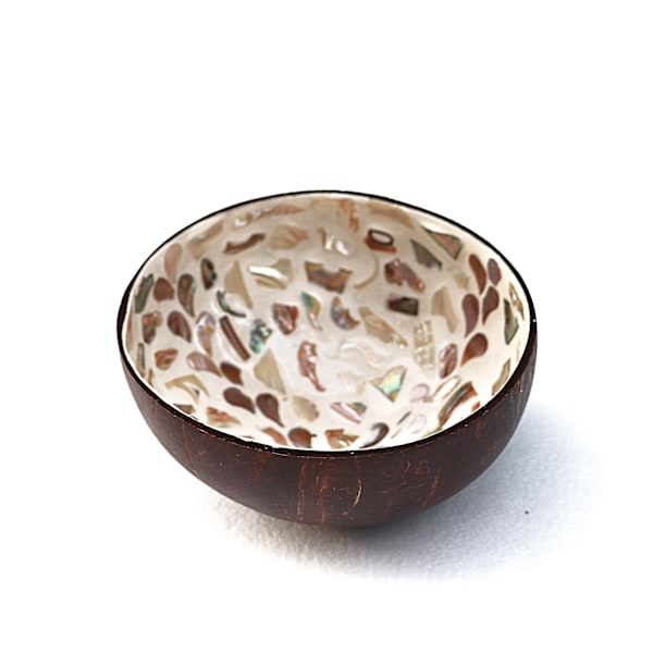 Växtdekoration, kokosnötserveringskål, fruktkål, dessertkål, salladskål, nyckelhållare för entrén, fruktfat, vit