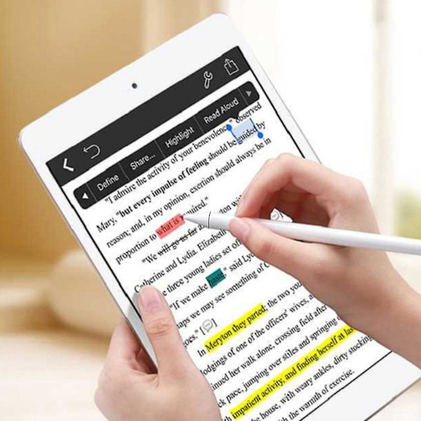 Silikonpenna, Apple Pencil, kapacitiv penna, ritning Apple Tablet Touch Handskrift Passiv Universal Penna（Vit）