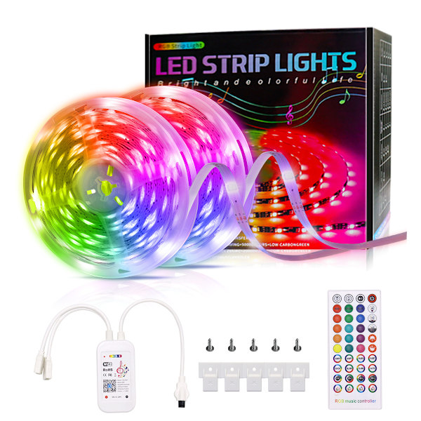 15M LED-strimmel, Tenmiro Bleutooth Led-soveværelse, Led-strimmel-kontrol