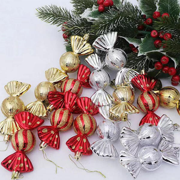 6 stk. Julepynt Candy-anheng - Candy Julepynt