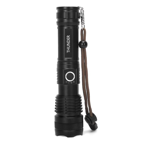 P50 Lommelygte Zoom Power Display Usb Genopladelig Stærk Lommelygte Udendørs Lommelygte
