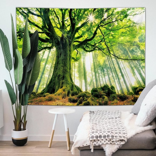 150 cm x 200 cm (60 x 80 tum) Green Forest Gobestry Vägghängande,