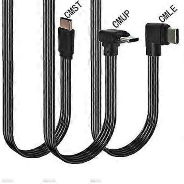 USB 2.0 Hann til USB C Datakabel Rett Hode/90 Graders Vinklet Flat Kabel For Nettbrett Telefoner 480Mbps Dataoverføring 1m Bend left