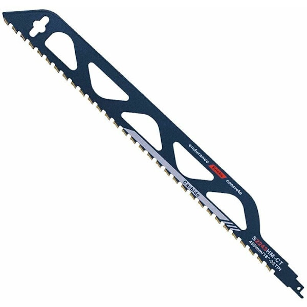 Tungstenkarbidstålblad för sticksåg för metall, trä, sten, sticksågstillbehör för luftbetong, tegel, betong, cementskiva, längd (455 mm (S2243HM))