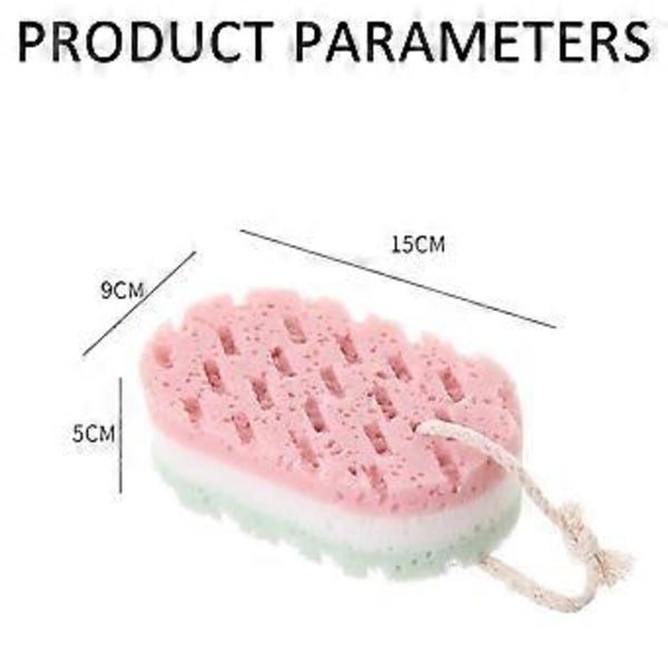 3 st Badsvampar för Kvinnor, Män, Vuxna, Barn. Svamp Loofah Kroppsskrubb Duschsvamp för Kroppstvätt Badrum