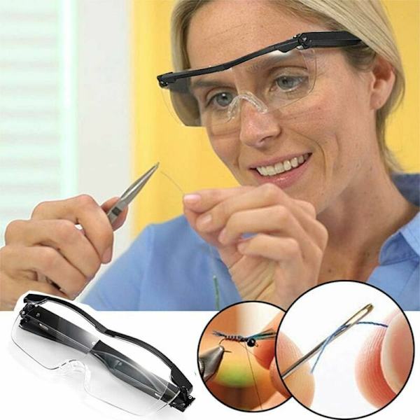 Suurennuslasit 2 LED-valolla, lukusuurennuslasit 160% suurennos